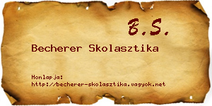 Becherer Skolasztika névjegykártya